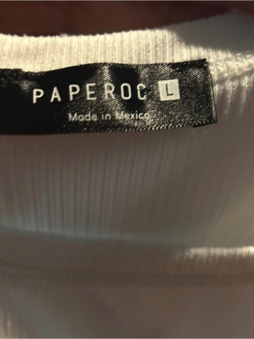 Y2K Style White Ribbed Drawstring Tank Top Paperoc Large - Picture 3 of 3